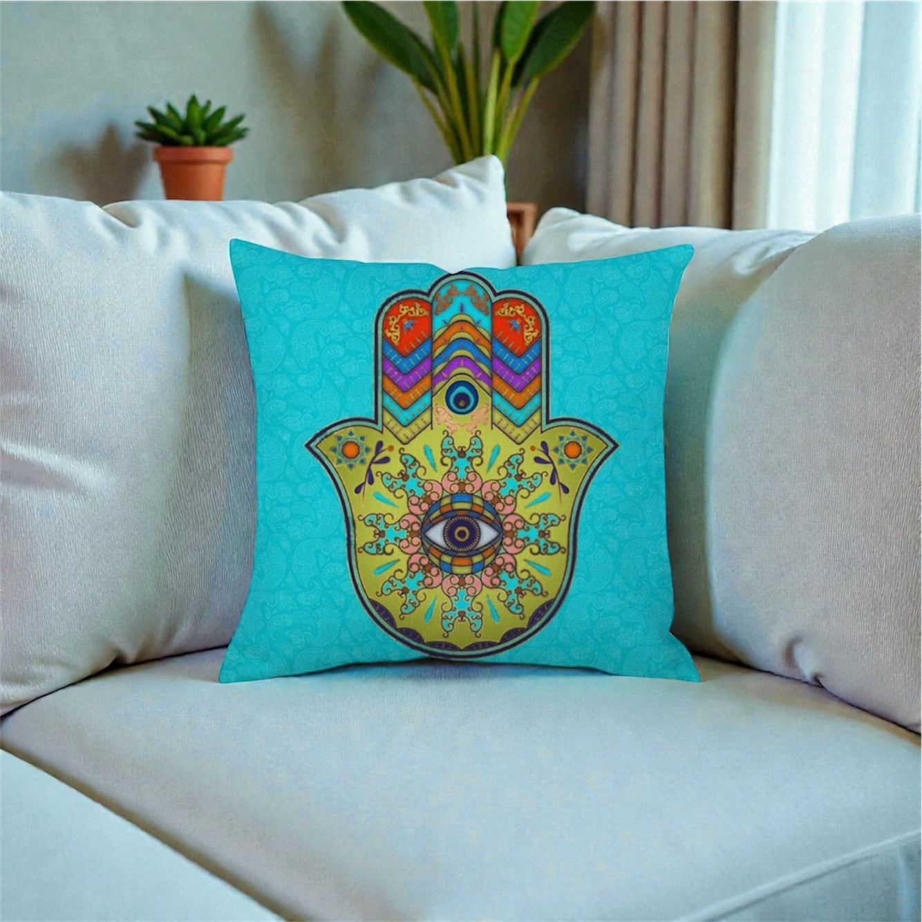Hamsa Pillow Cover