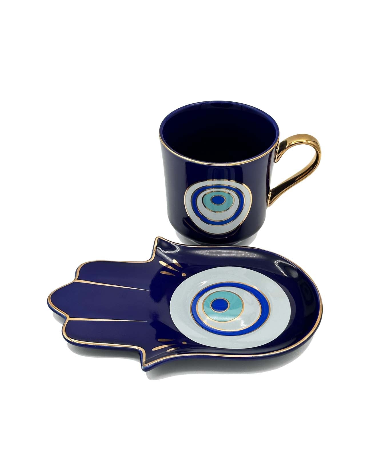 Blue cup with saucer