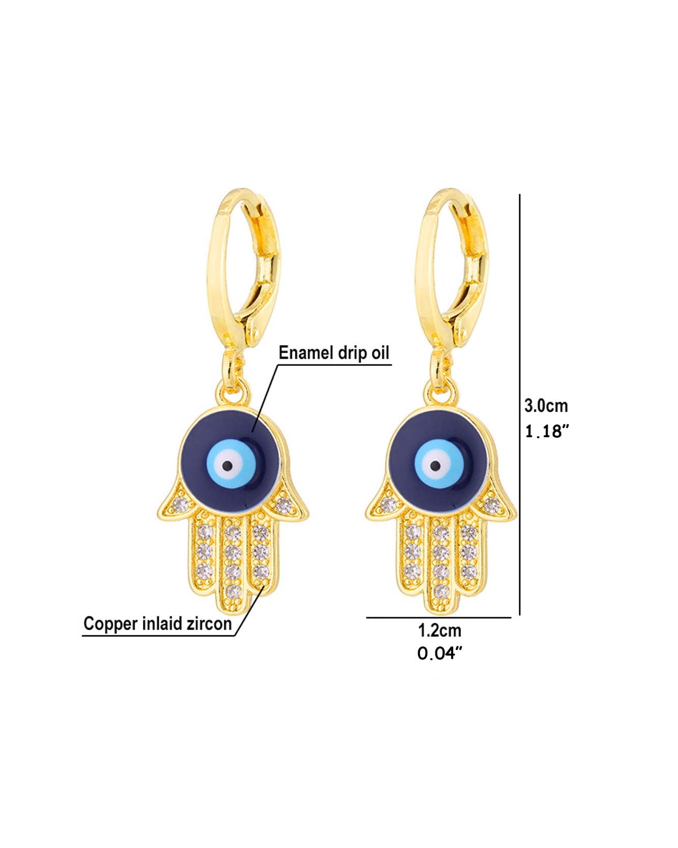 Hamsa Drop Earrings