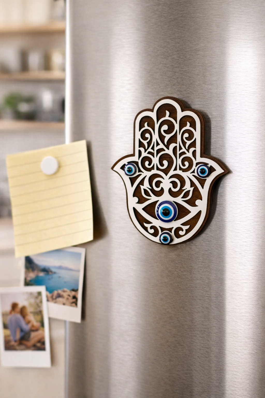 Hamsa Wood Magnet