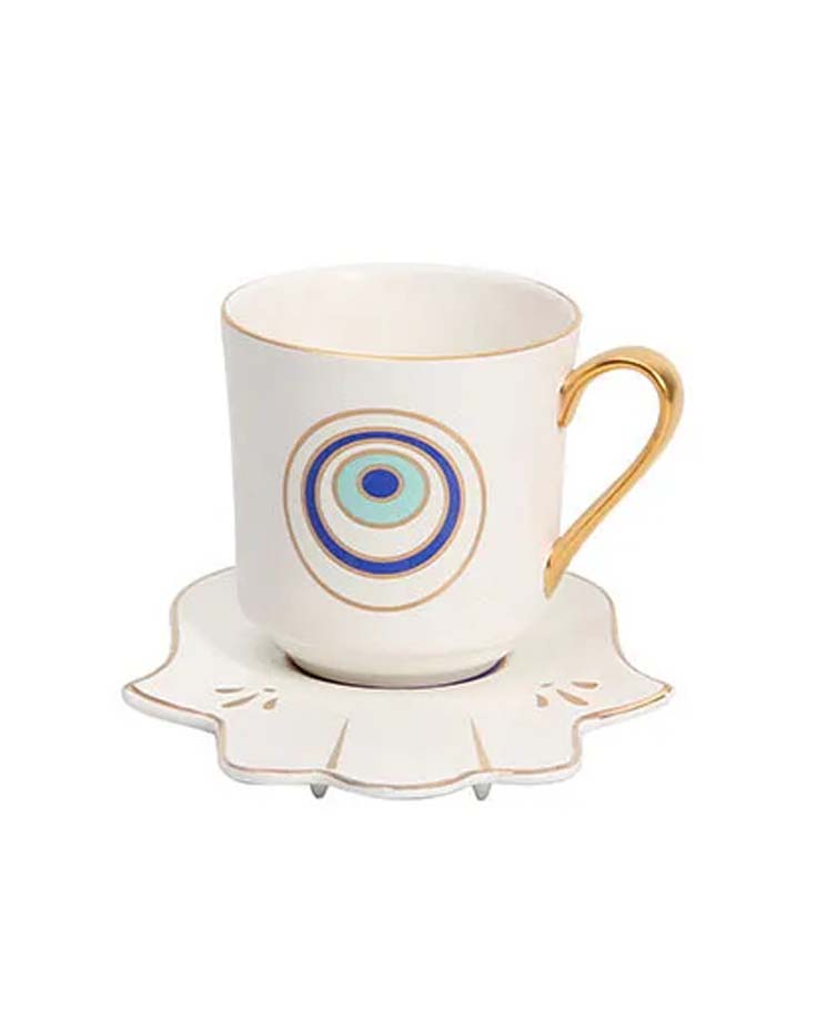 Turkish Cup with Saucer | White