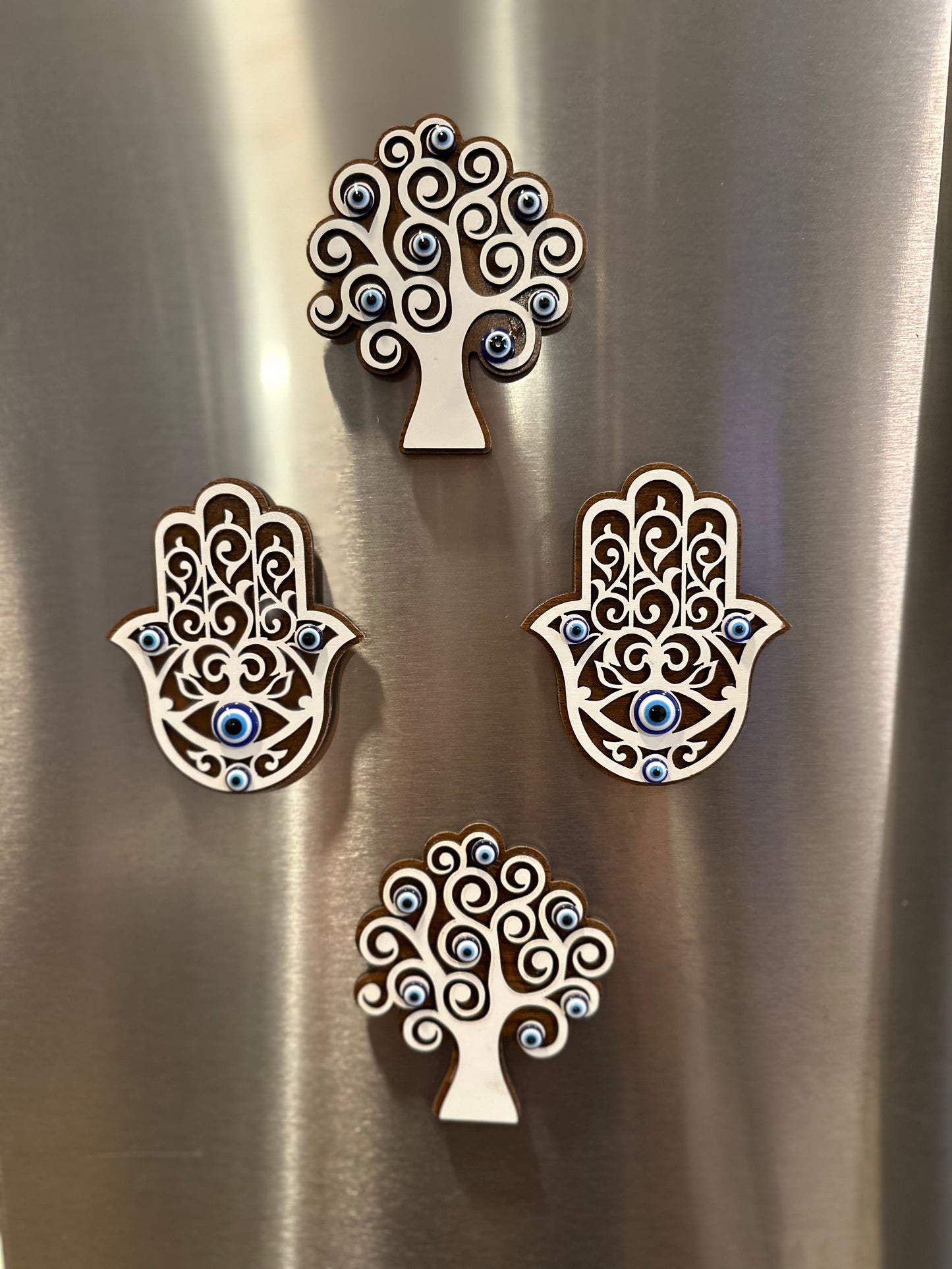 Hamsa Wood Magnet