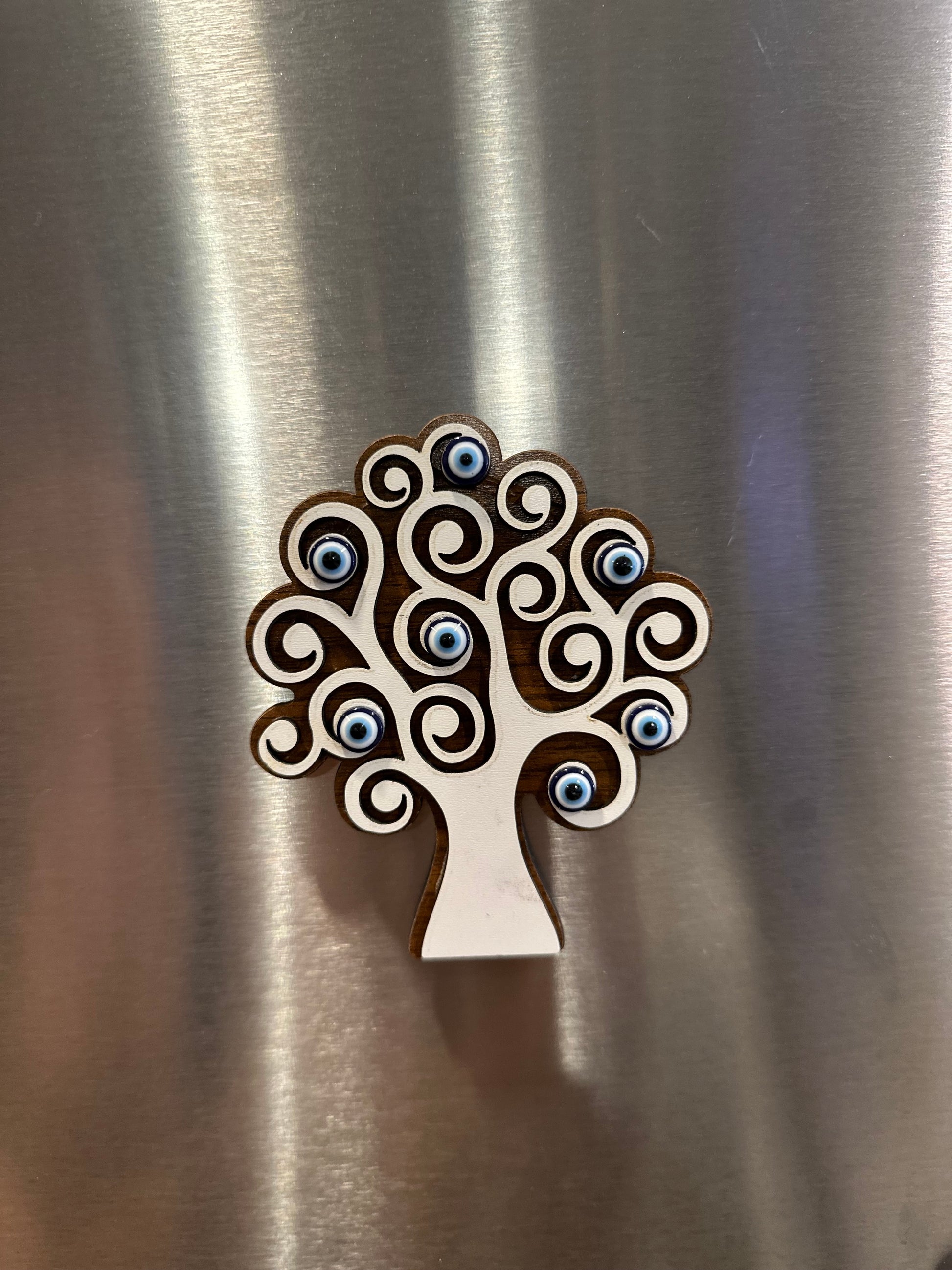 Evil Eye Tree Wood Magnet