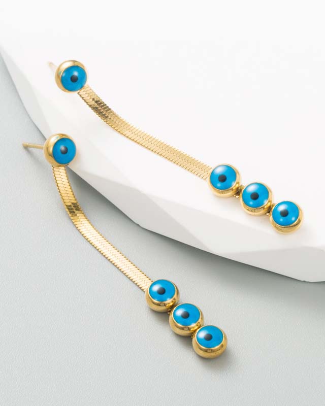 Drop Evil Eye Earrings