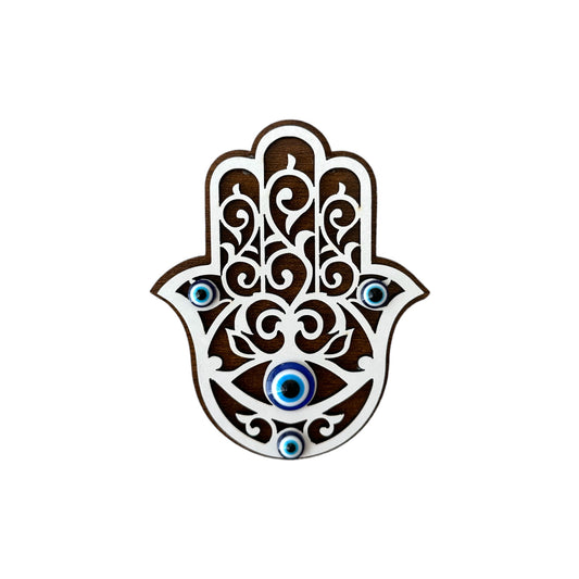 Hamsa Wood Magnet