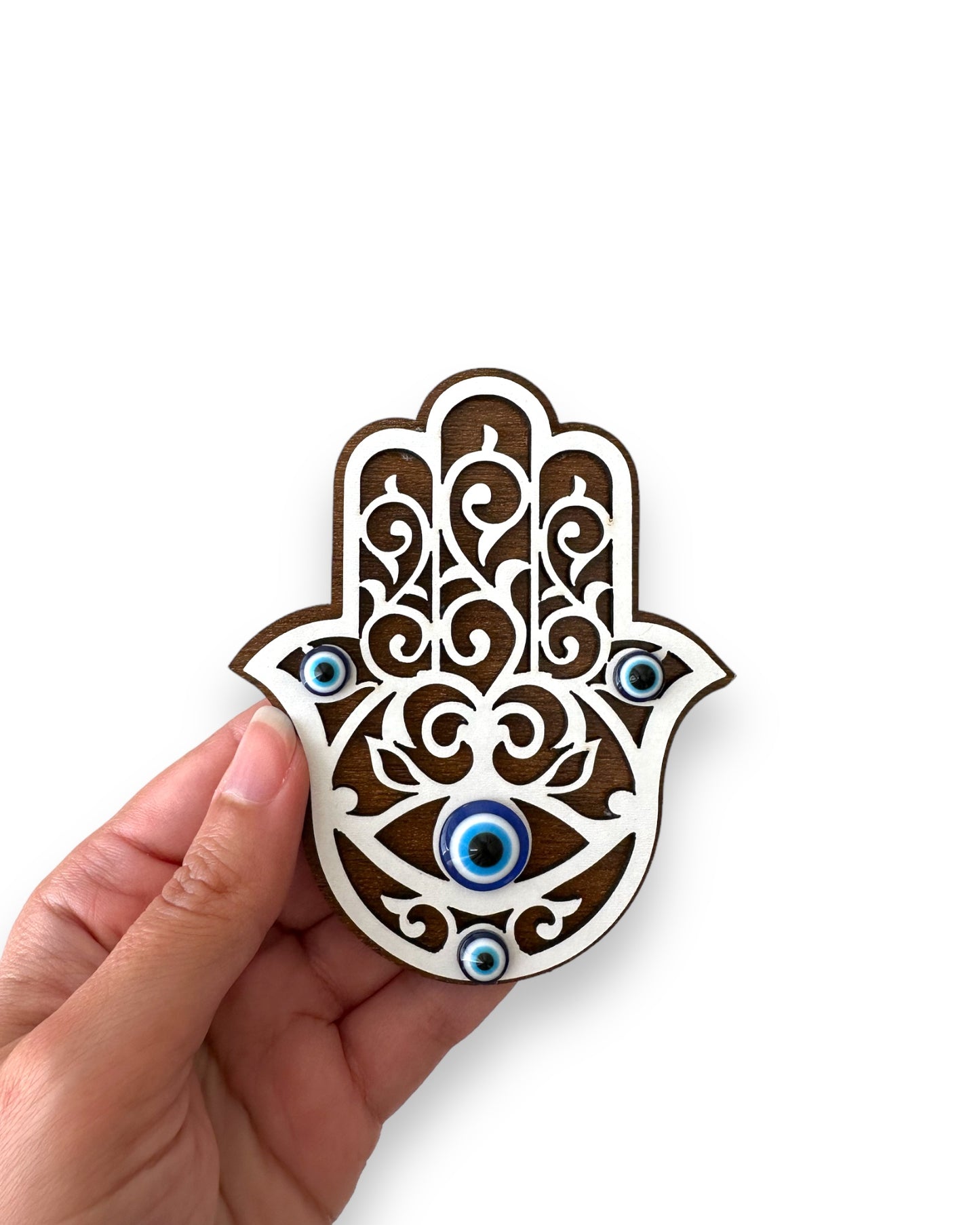 Hamsa Wood Magnet