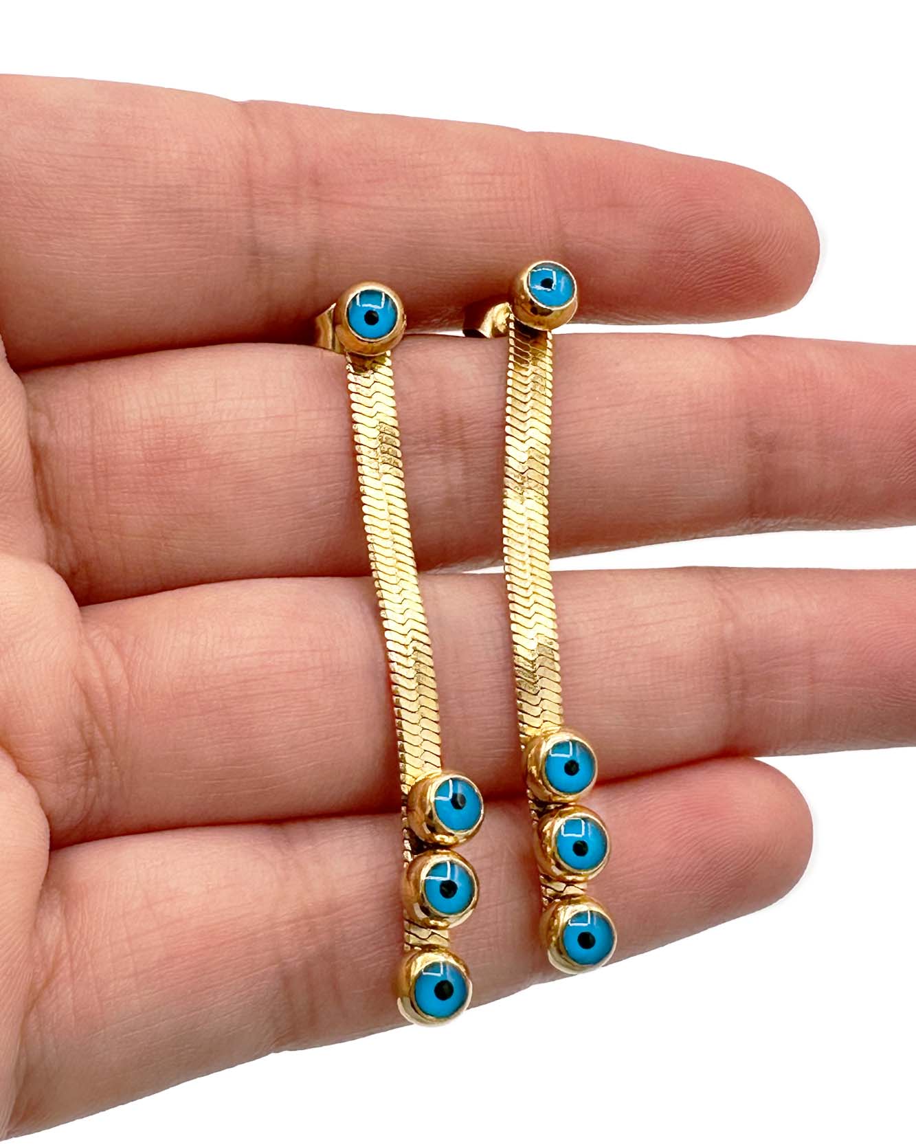 3 Eyes Evil Eye Earrings