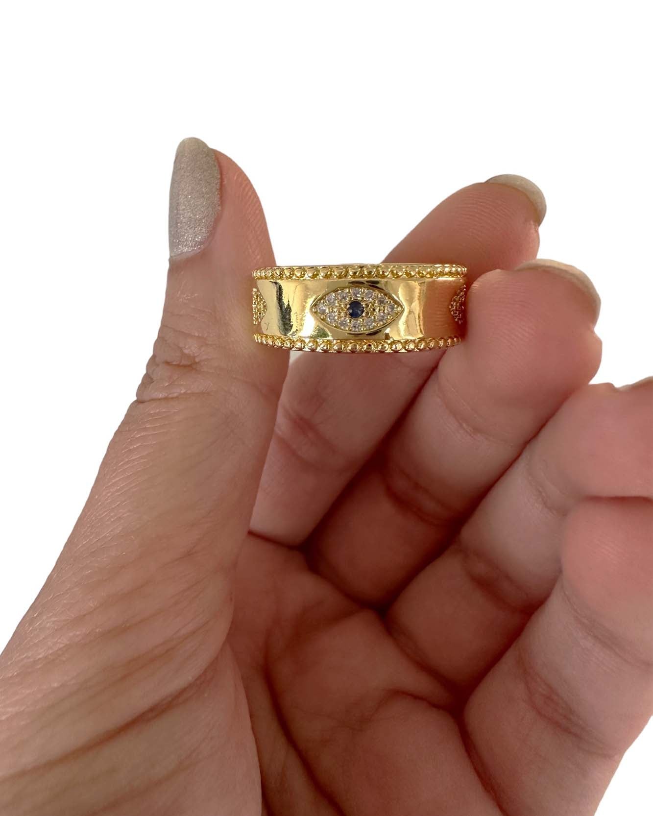 Rhinestone Eye Open Ring