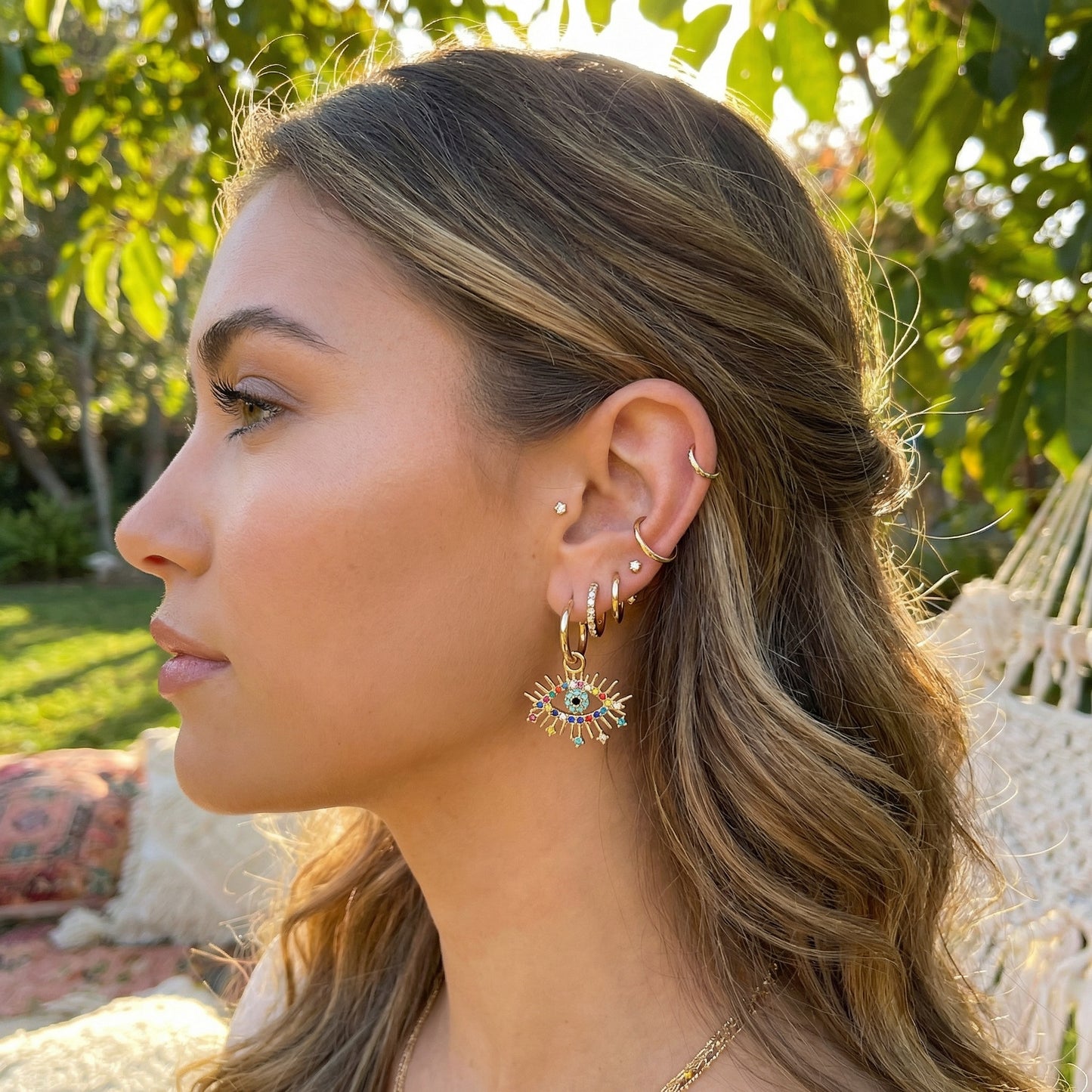 Multi-color Diamond Earrings