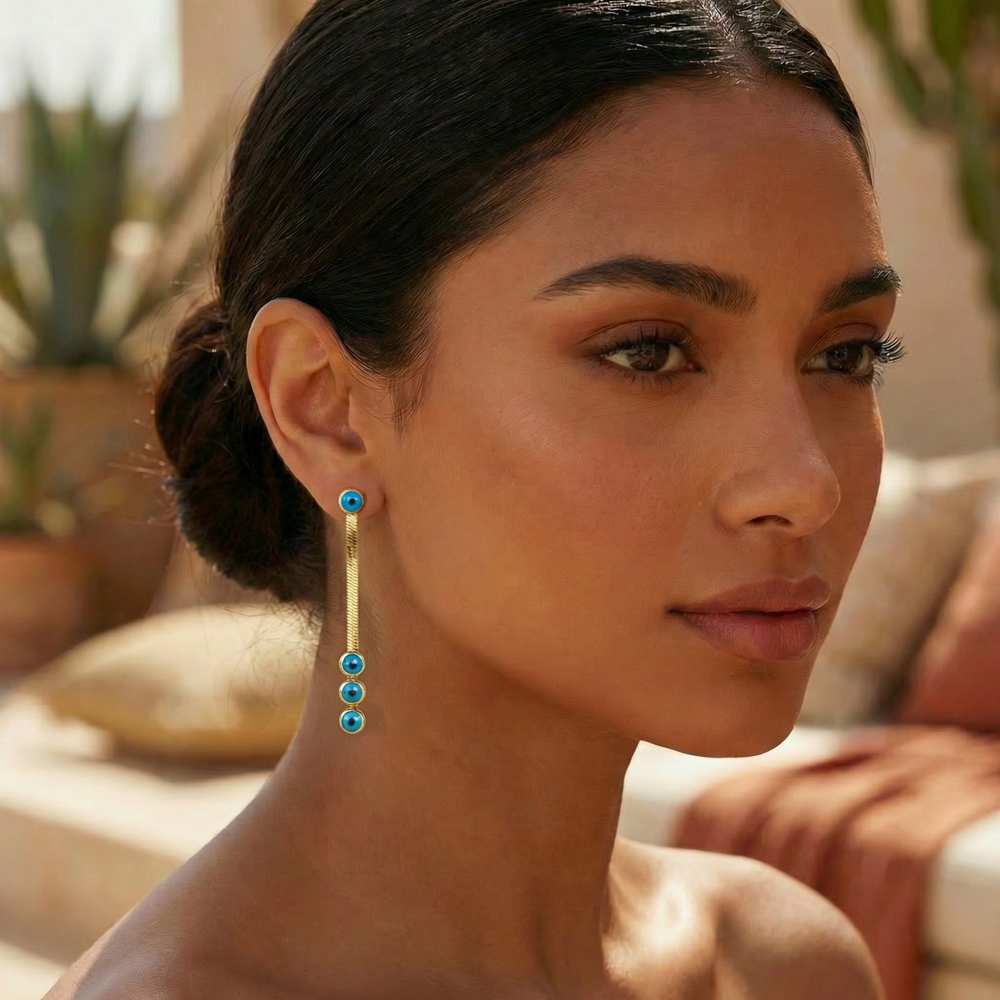 3 Eyes Drop Earrings